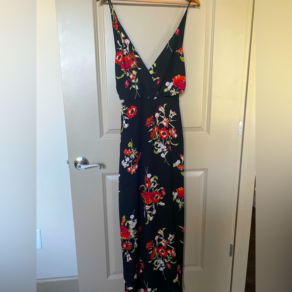 Perfect black floral wedding guest dress